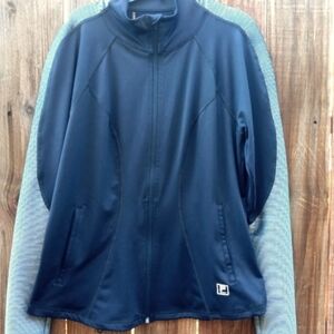 Fila Sweater Teens Sz L Blue Full Zip Closure Pockets Stretch Long Sleeve Runing